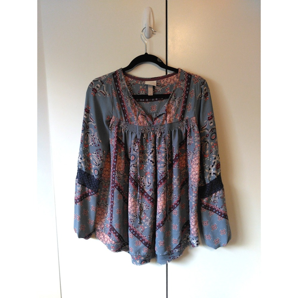 Knox Rose Womens Top Size L Boho Flowy Lightweight Feminine Romantic